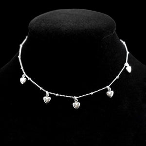 Solid Dangling Heart Pendant Anklet