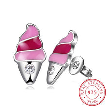 Load image into Gallery viewer, Small Pink Ice Cream Stud Earrings
