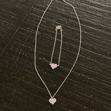 Load image into Gallery viewer, Sterling Silver Heart Necklace &amp; Bracelet Set
