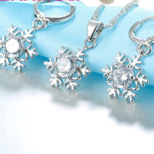 Load image into Gallery viewer, Snowflake Necklace &amp; Earrings Set
