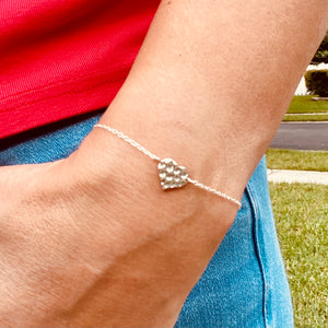 Sterling Silver Heart Necklace & Bracelet Set