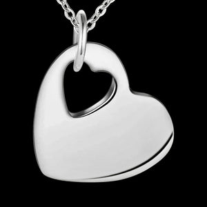 Solid Punch-out Heart Necklace