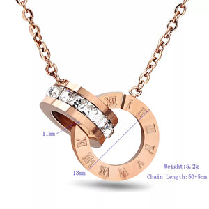 Gold Timeless Circle Crystal Roman Numeral Necklace