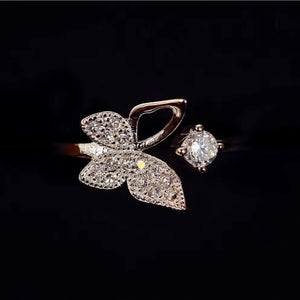 3 Zircon Wing Butterfly Ring