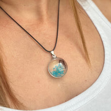 Load image into Gallery viewer, Round Glass Butterfly Pendant Necklace
