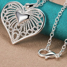 Load image into Gallery viewer, Hollow &amp; Solid Long Heart Necklace
