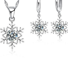 Load image into Gallery viewer, Snowflake Necklace &amp; Earrings Set
