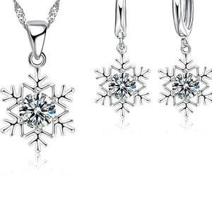 Snowflake Necklace & Earrings Set