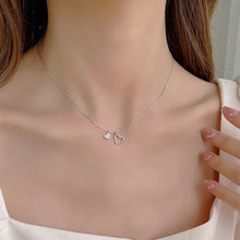 Load image into Gallery viewer, Hollow Heart &amp; Mini Zircon Heart Necklace
