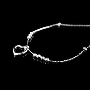 Dangling Heart and Beads Anklet