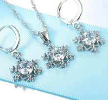 Load image into Gallery viewer, Snowflake Necklace &amp; Earrings Set
