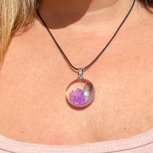 Load image into Gallery viewer, Round Glass Butterfly Pendant Necklace
