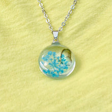 Load image into Gallery viewer, Round Glass Butterfly Pendant Necklace
