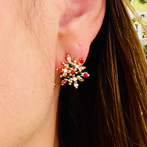 Multi-color Star & Rudolph Earrings