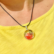 Load image into Gallery viewer, Round Glass Butterfly Pendant Necklace
